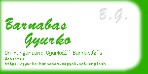 barnabas gyurko business card