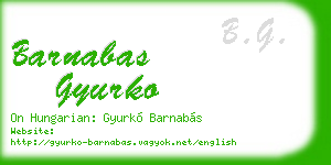 barnabas gyurko business card